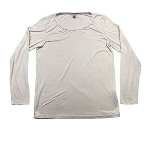 European Culture Long Sleeve T Shirt Gray Crew Neck Basic Top Sz M Made in Italy